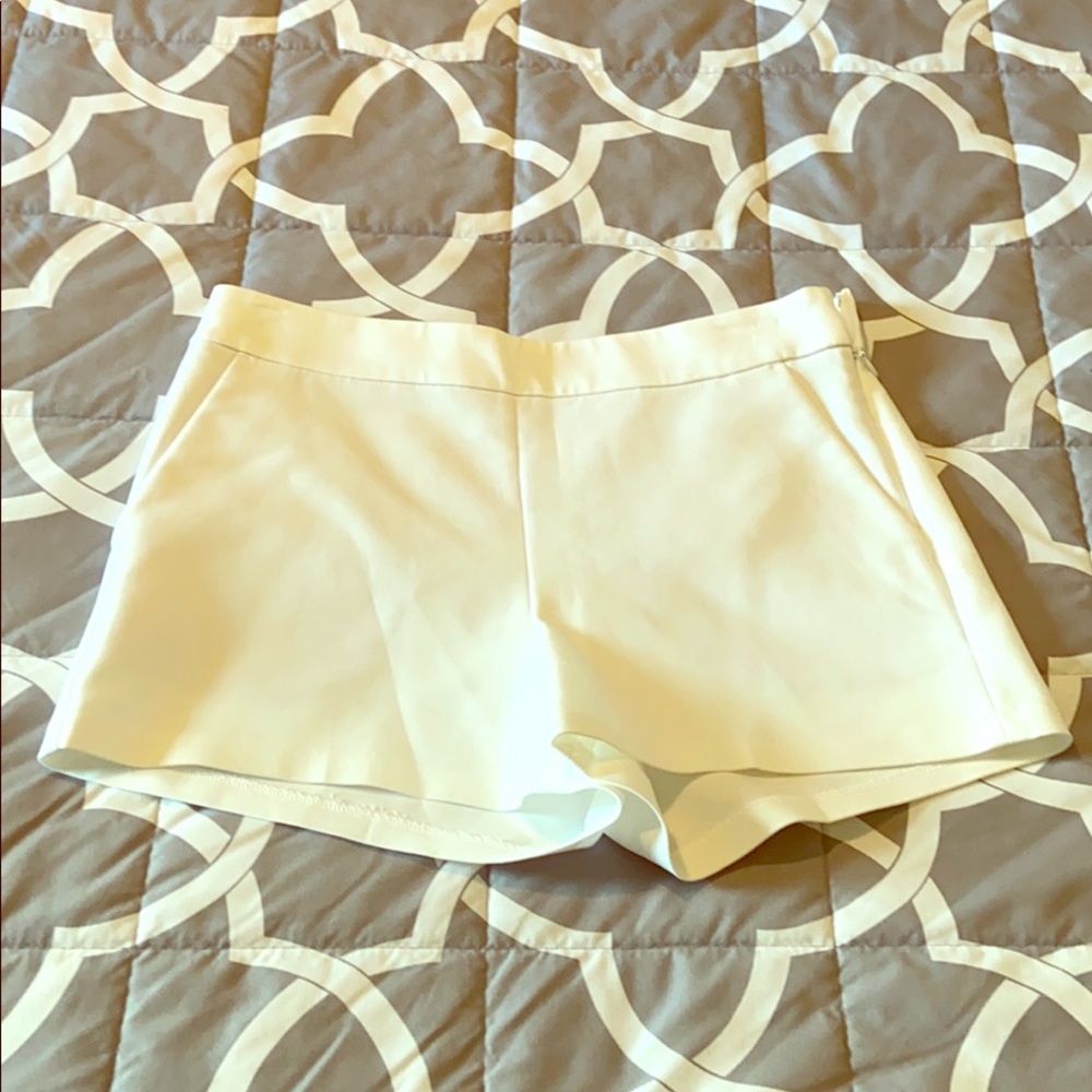 Express high waisted white shorts